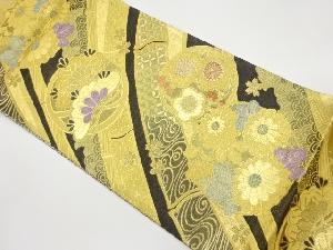 松竹梅に丸文・古典柄模様織出し袋帯